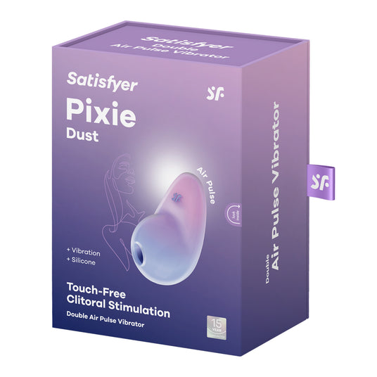 Confezione del Succhia Clitoride Pixie Dust Lilla-Rosa di SATISFYER