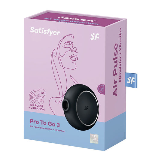 Confezione del Succhia Clitoride Pro To Go 3 Nero di SATISFYER