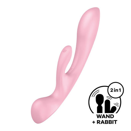 Profilo del Vibratore 2 in 1 Wand+Rabbit Triple Oh Rosa di SATISFYER