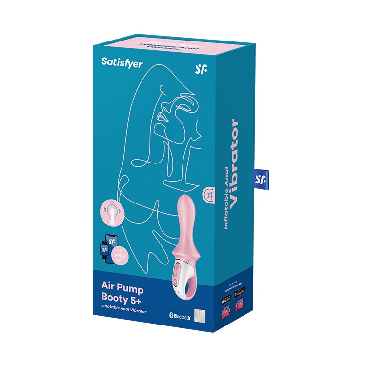 Vibratore anale gonfiabile Satisfyer Air Pump Booty 5 rosa · confezione