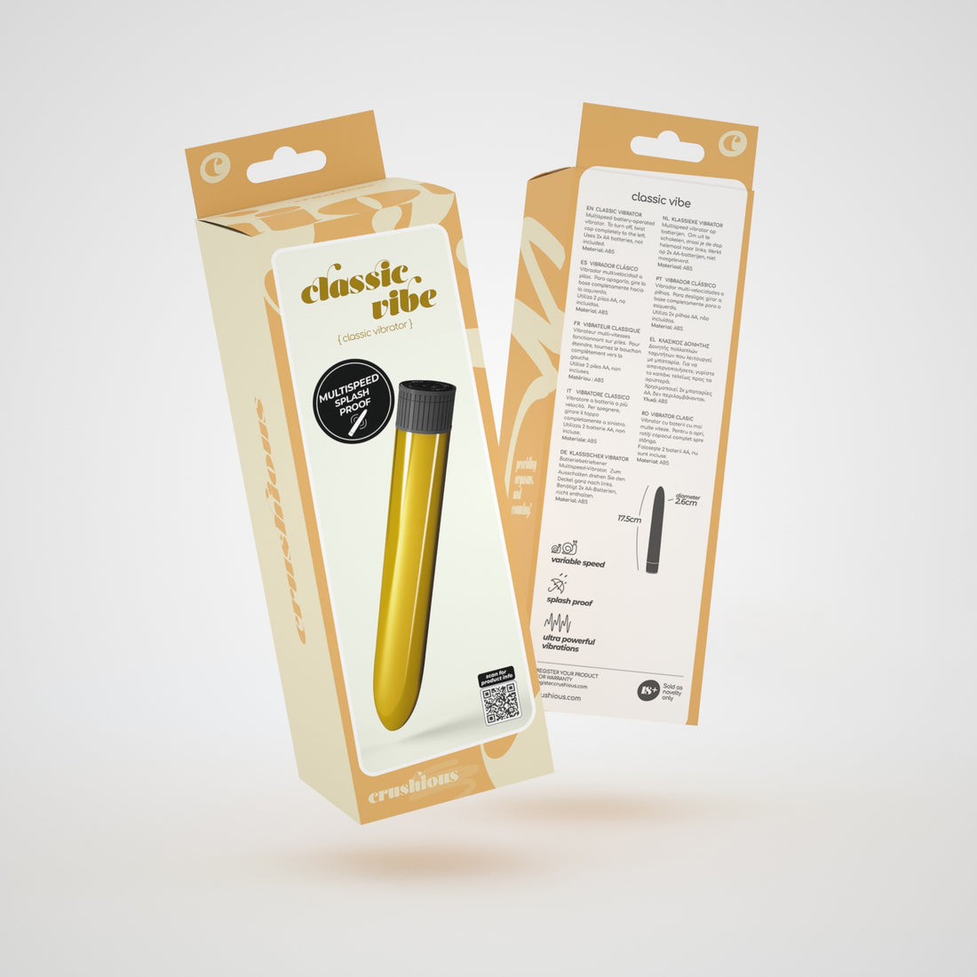 Vibratore Classic Vibe oro · confezione