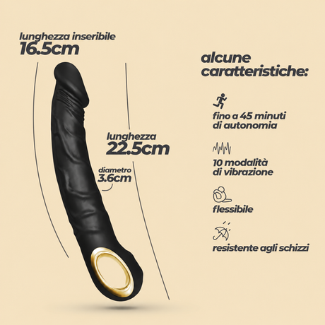 Vibratore realistico flessibile Magnus · infografica