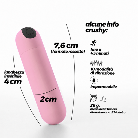 Vibratore bullet iMoan rosa · infografica