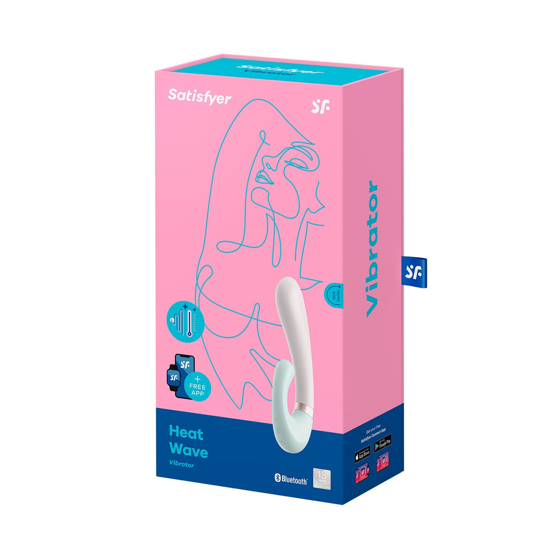 Vibratore rabbit riscaldante Satisfyer Heat Wave menta · confezione