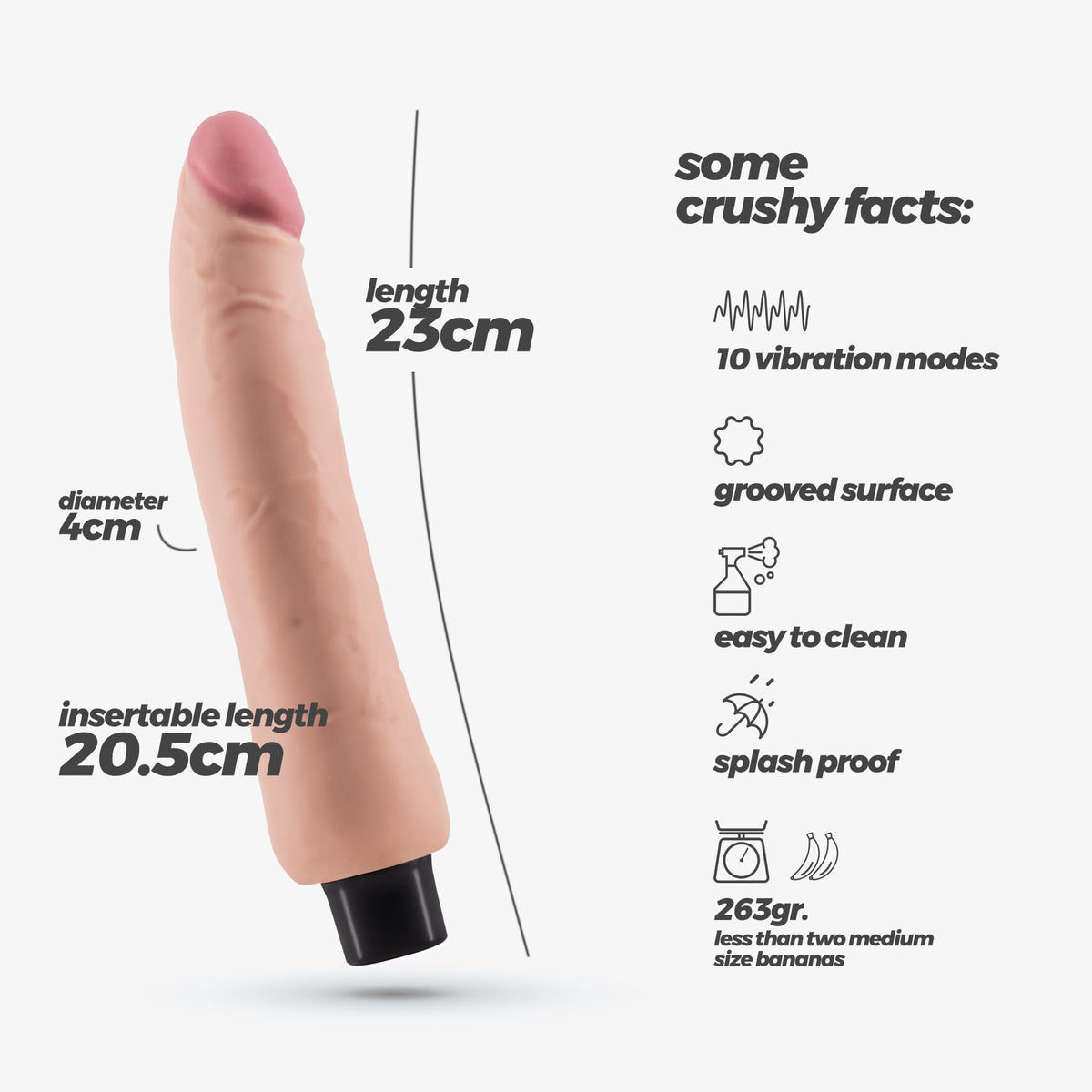 Vibratore realistico Casanova · infografica